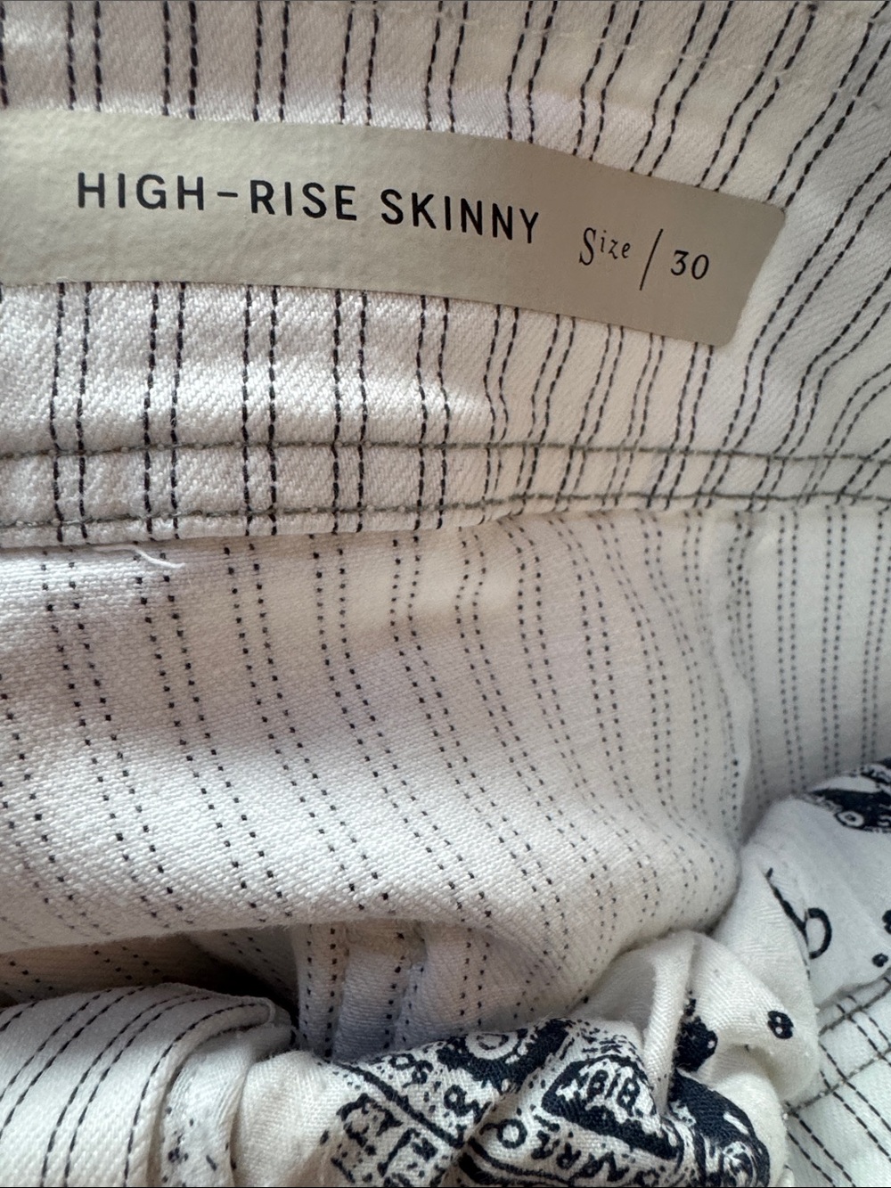Anthropologie -pilcro and the Letterpress White high rise Pants with Stripes - Picture 3 of 10